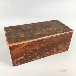 Small Dovetailed and Grain-painted Pine Document Box