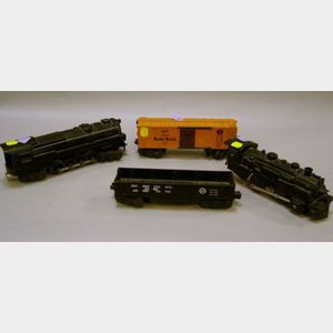 Three Electric Lionel and a Marx Train Cars