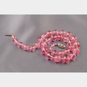 Pink Tourmaline Bead Necklace