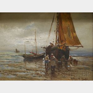 Arthur Vidal Diehl (American, 1870-1929) Dutch Fishing Ketch