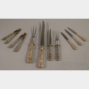 Small Group of S. Kirk & Son "Repoussé" Sterling-handled Flatware