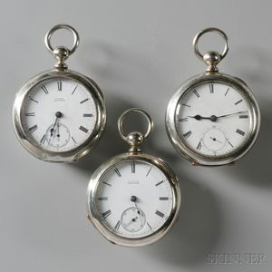 Three Waltham Key-wind Open Face Watches
