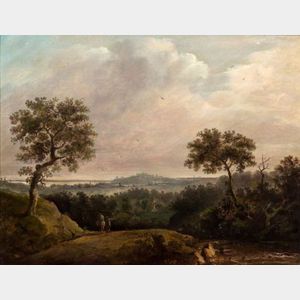Patrick Nasmyth (Scottish, 1787-1831) Expansive Landscape with Two Figures