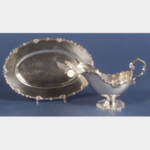 Portuguese Sterling Gravyboat, Undertray and Ladle