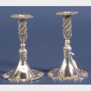 Pair of Portuguese Rococo Revival Candlesticks