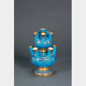 Christopher Dresser Design Minton Bone China Pseudo-Cloisonne Vase
