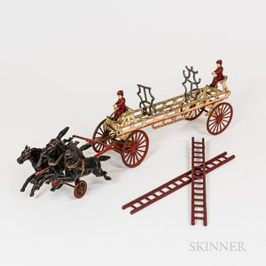 Vintage Painted Cast Iron Ladder Wagon