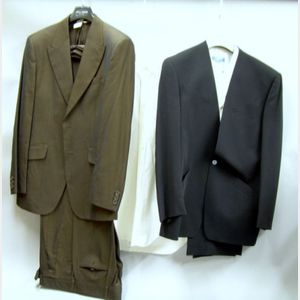 Dolce and Gabbana Brown Man's Suit, Thierry Mugler Three-Piece Tuxedo, and a Moschino White Cotton Shirt