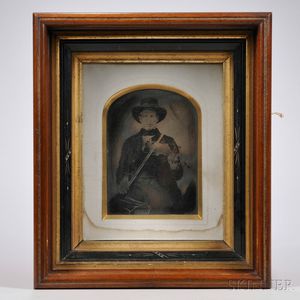 Tintype of a Violinist in a Vintage Frame