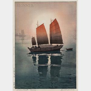 Hiroshi Yoshida (Japanese, 1876-1950) Sailing Boats, Morning