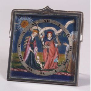 Mediaeval-style Limoges Enamel Swiss Boudoir Timepiece