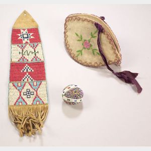 Three Central Plains Beaded Hide Items