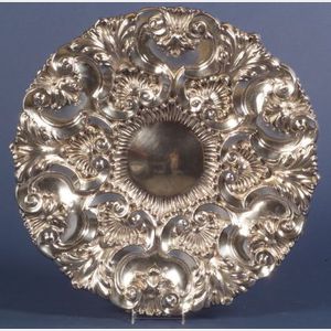 Large Baroque-style Portuguese Silver Charger