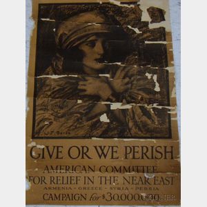 Four Assorted WWI Era Posters and a Print