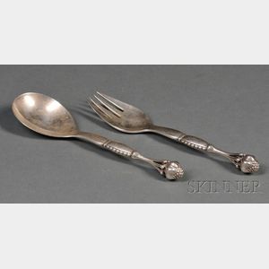 Georg Jensen No. 38 Serving Fork and Spoon