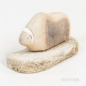 John Sinnok Carved Bone Bison