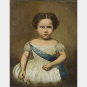 Oil Portrait of a Young Child in White