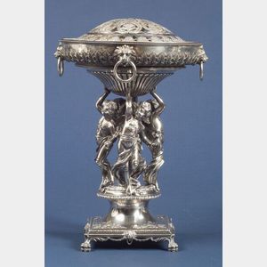Portuguese Classical Revival Figural Silver Centerpiece