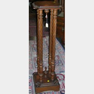 Neoclassical-style Stained Beechwood Pedestal
