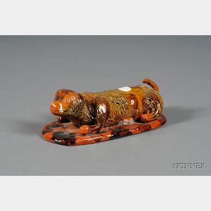 Robesonia Glazed Redware Figure of a Dog