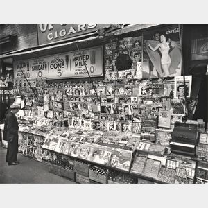 Berenice Abbott (American, 1898-1991) Newsstand, 32nd Street and Third Avenue, Manhattan
