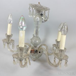 Small Colorless Glass Five-light Chandelier