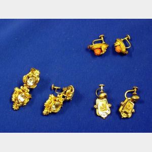 Three Pairs of Victorian/Edwardian Earrings