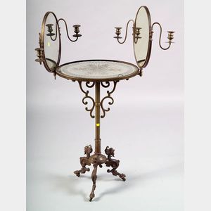 Victorian Bronze, Brass and Mirrored Occasional Table