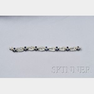 Platinum, Sapphire, and Diamond Bracelet