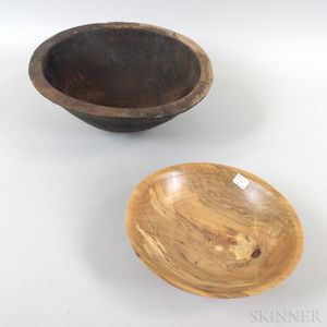 Two Carved Wood Bowls