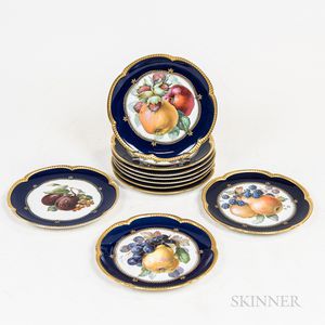 Set of Ten Bavarian Porcelain Fruit Plates