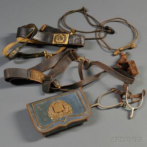 Militia Cartridge Box, Officers Belt, and G.A.R. Belt