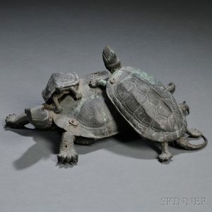 Japanese Bronze Turtle Group