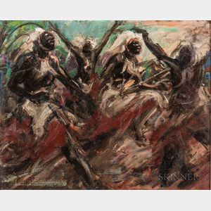 André Hallet (Belgian 1890-1959) Danseurs, Watusi, Ruanda
