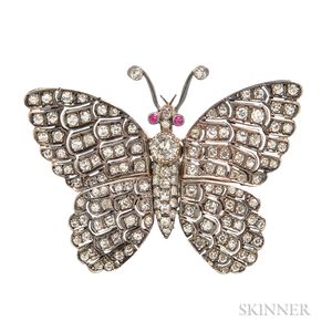 Diamond Butterfly Brooch