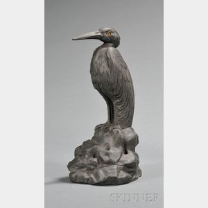 Wedgwood Black Basalt Model of an Egret
