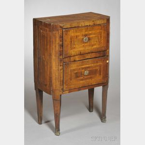 Diminutive Italian Inlaid Fruitwood Parquetry Commode