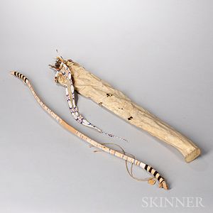 Beaded Hide Quiver and Bow