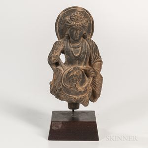 Gray Schist Figure of Buddha