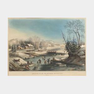 Nathaniel Currier, publisher (American, 1813-1888) AMERICAN WINTER SCENES. Morning.