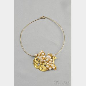18k Gold and Cultured Pearl Pendant, Nikki Feldbaum