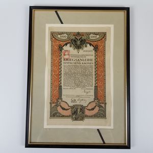 Five Framed Early 20th Century Bonds and Notes