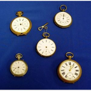 Five Openface Pocket Watches