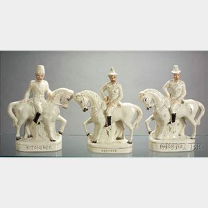 Three Staffordshire Boer War Figures on Horseback