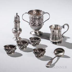 Eight Pieces of English Sterling Silver Tableware