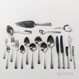 Eighty-eight-piece Towle "Craftsman" Pattern Silver Flatware Service