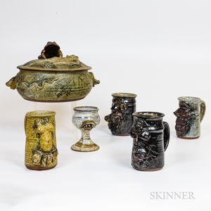 Six Pieces of Contemporary Art Pottery