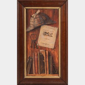 American School, 20th Century Homage to Sherlock Holmes, A Trompe l'Oeil Painting