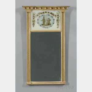 Federal-style Gilt Gesso and Eglomise Mirror