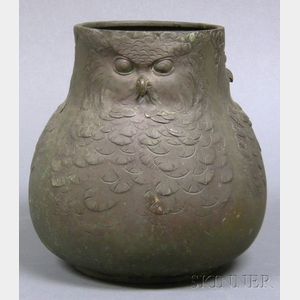 Bronze Owl Vessel